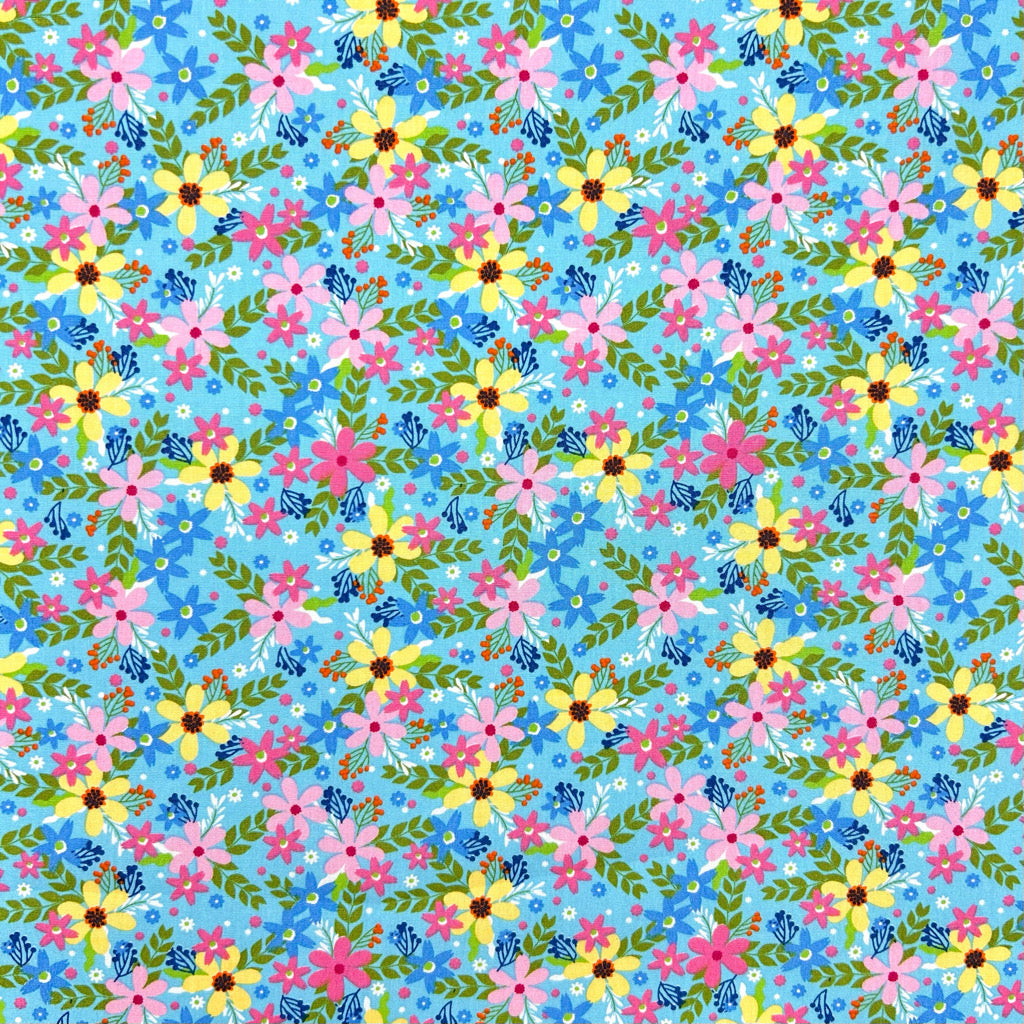 Bloom Scatter Rose & Hubble Cotton Poplin Fabric