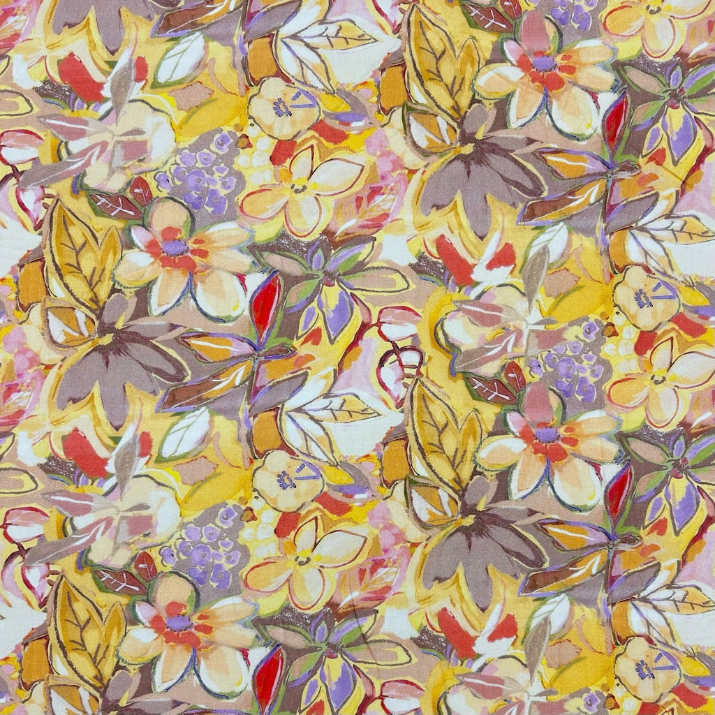 Painterly Petals Viscose Fabric