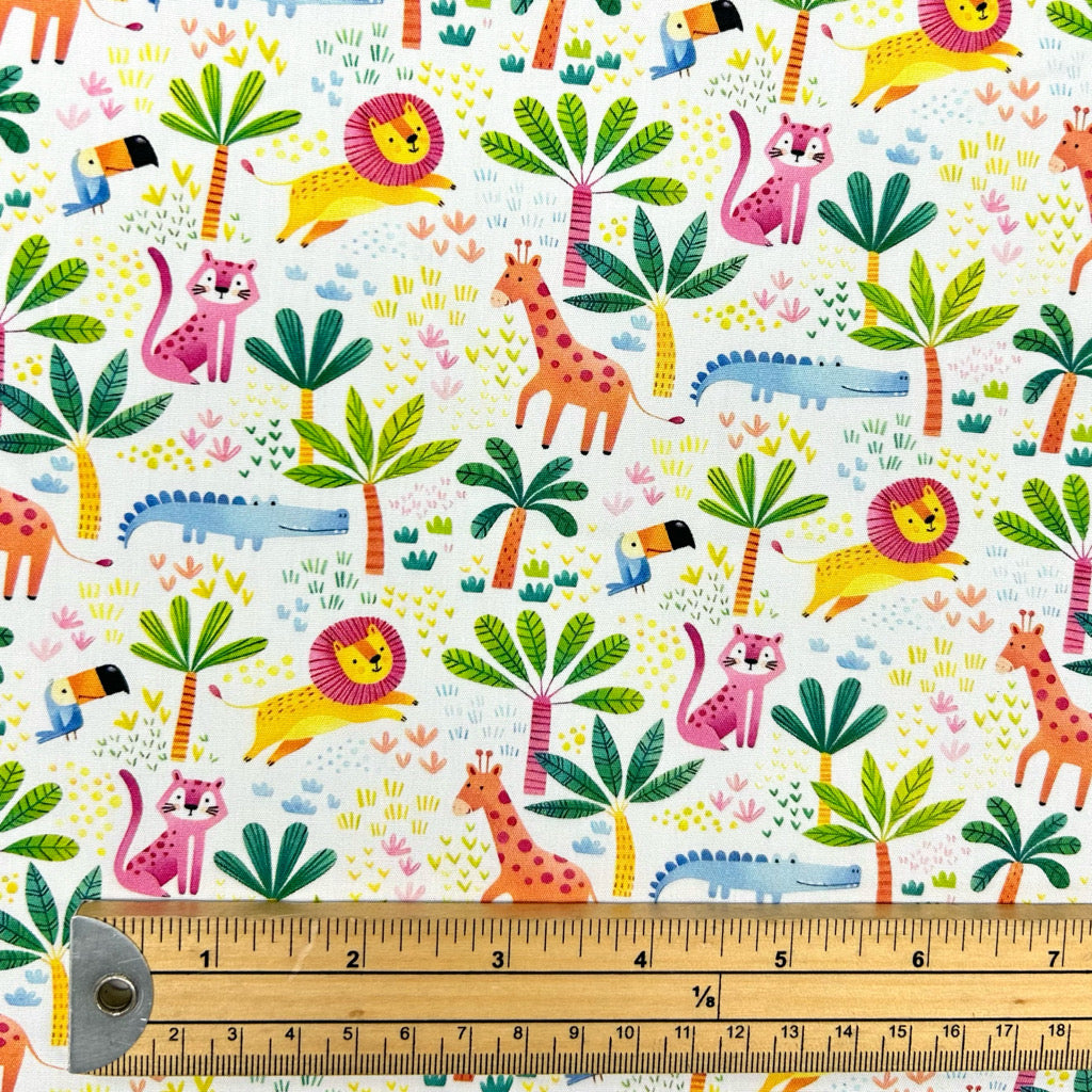 Little Safari Rose & Hubble Cotton Poplin Fabric