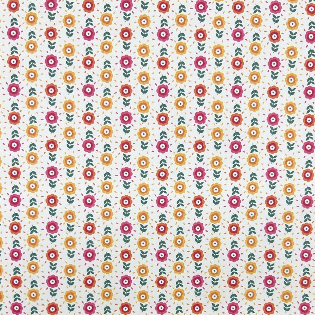 Folk Meadow Raincoat Fabric