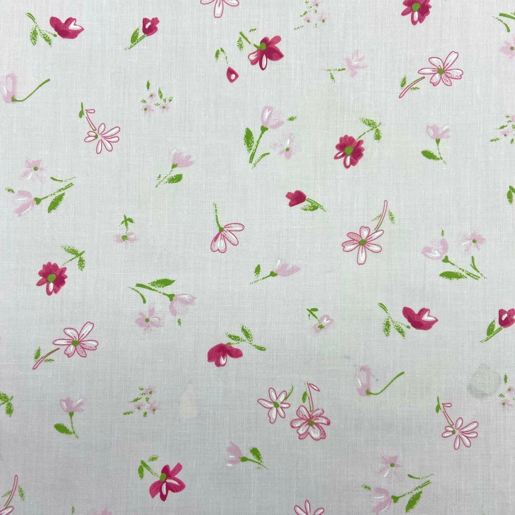 Flower Drawings Polycotton Fabric