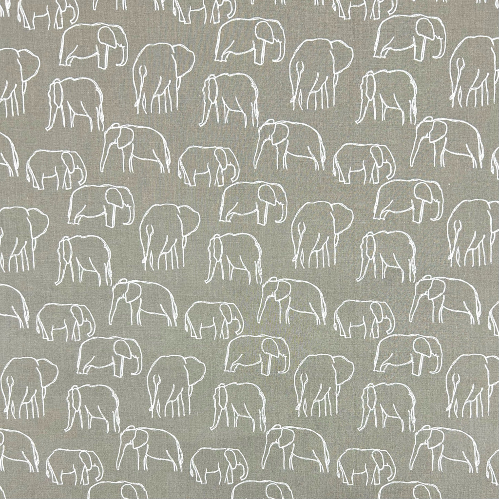 Elephant Art Cotton Poplin Fabric