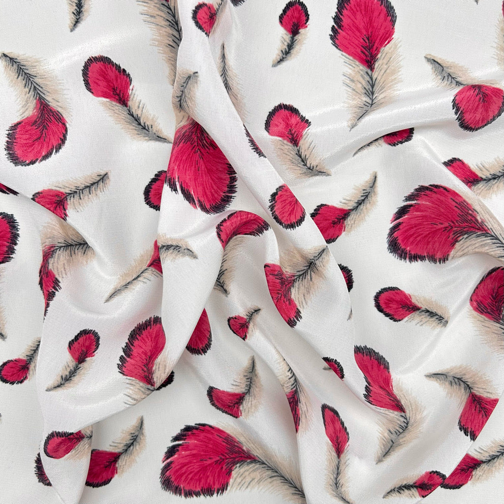 Floating Feathers Polyester Fabric