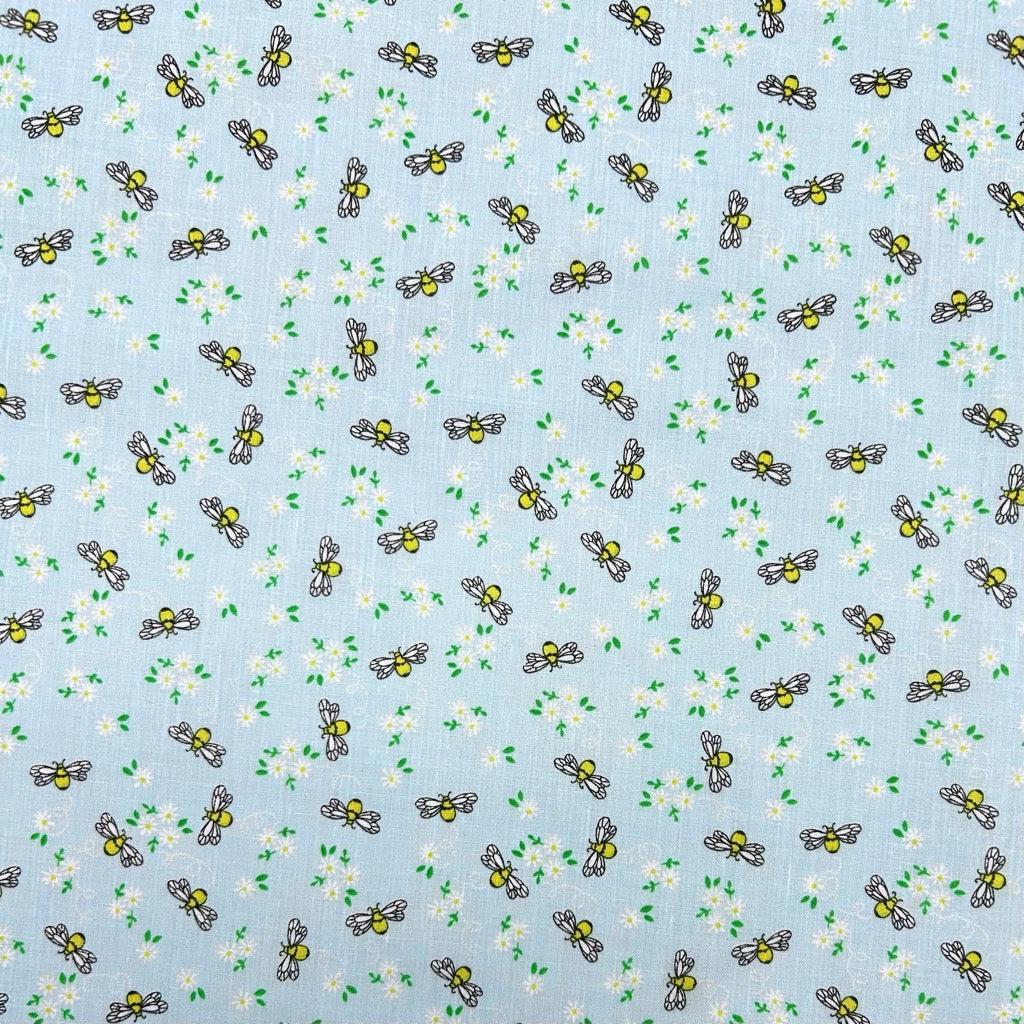 Honeybee Floral Polycotton Fabric