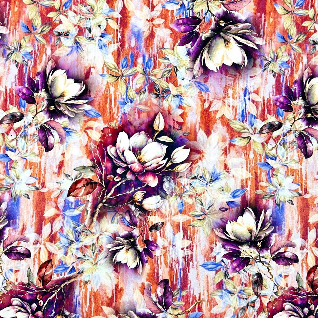 Layered Blossom Viscose Poplin Fabric
