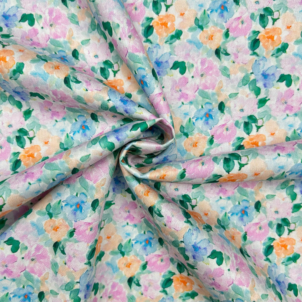 Gentle Blooms Cotton Sateen Fabric