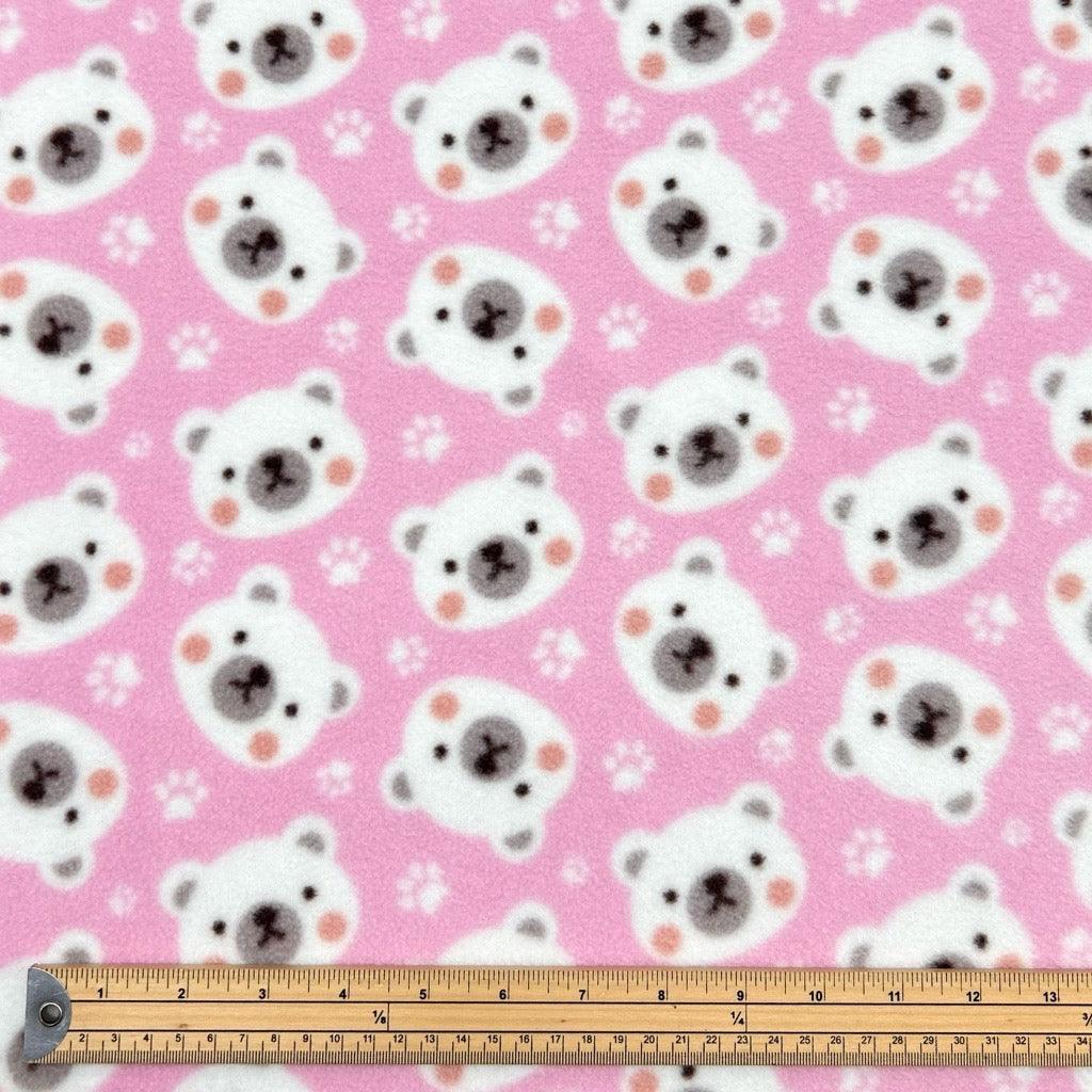 Bear Faces Anti Pill Polar Fleece Fabric - Pound Fabrics