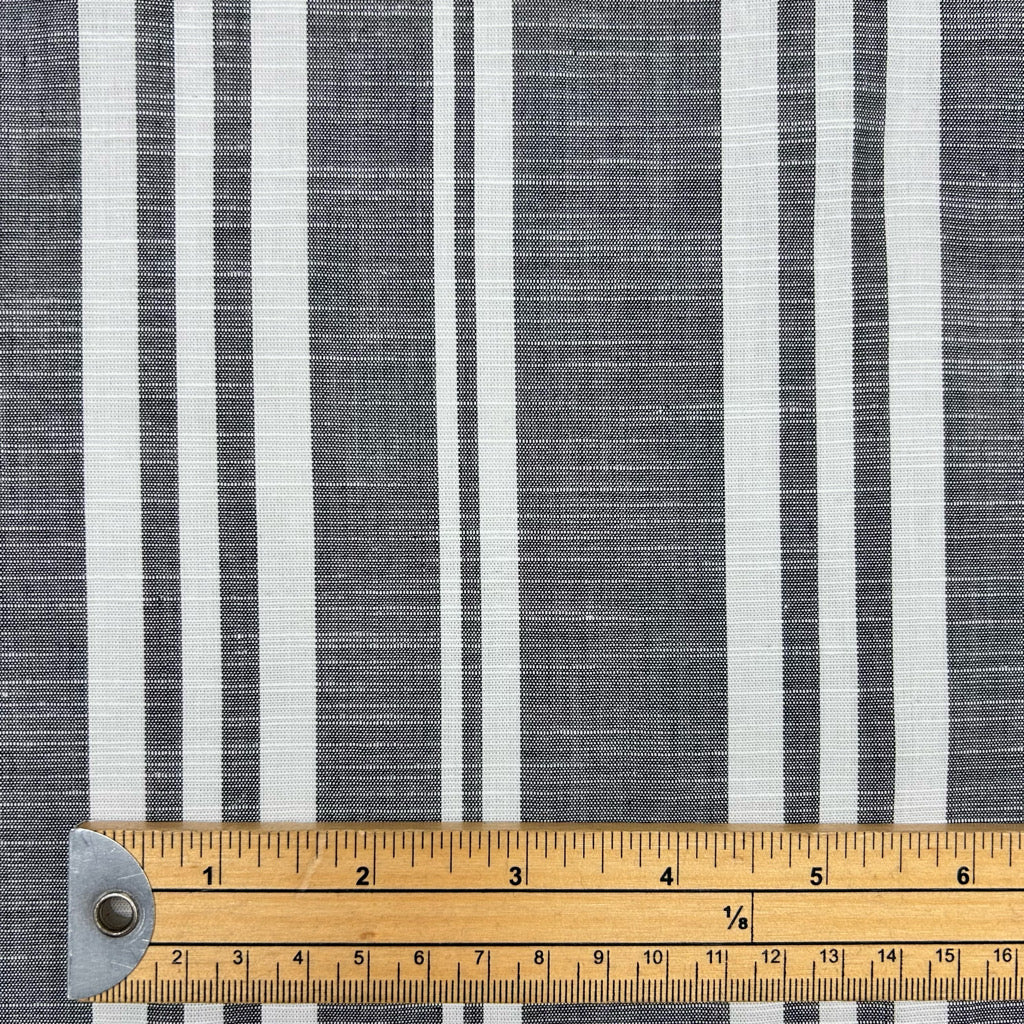 Variegated Stripe Linen Look Cotton Fabric