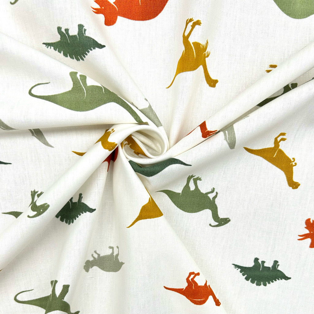 Dino Funland Cotton Poplin Fabric