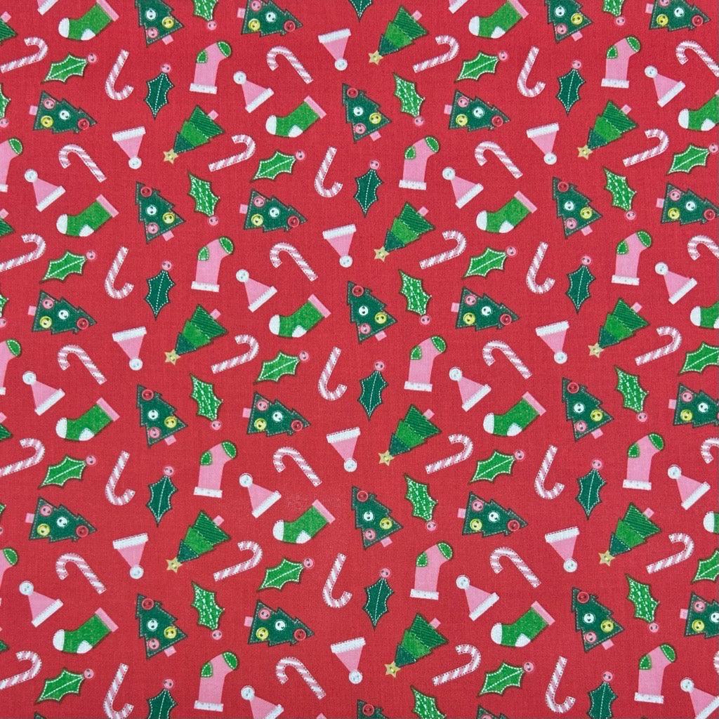 Crafty Christmas Polycotton Fabric - Pound Fabrics