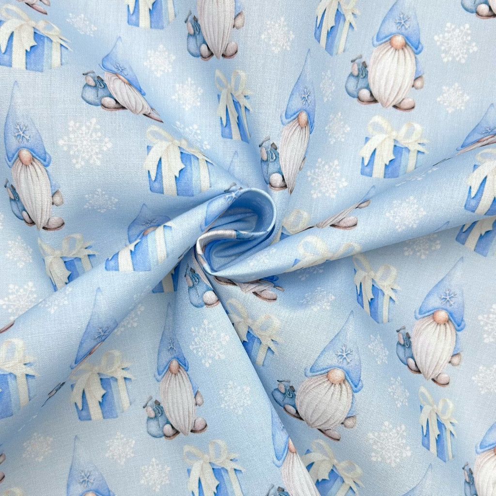 Snowy Gnomes Polycotton Fabric