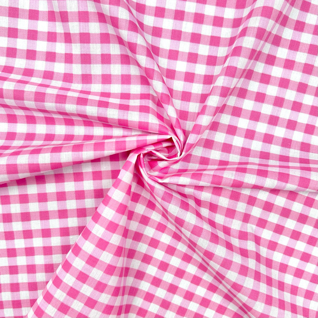 Gingham Print Polycotton Fabric