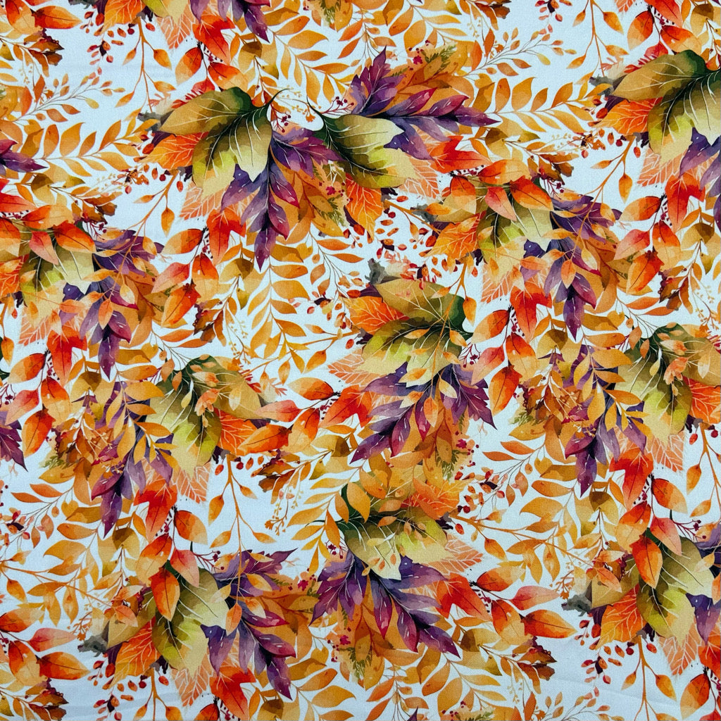 Autumn Scenery Viscose Twill Fabric