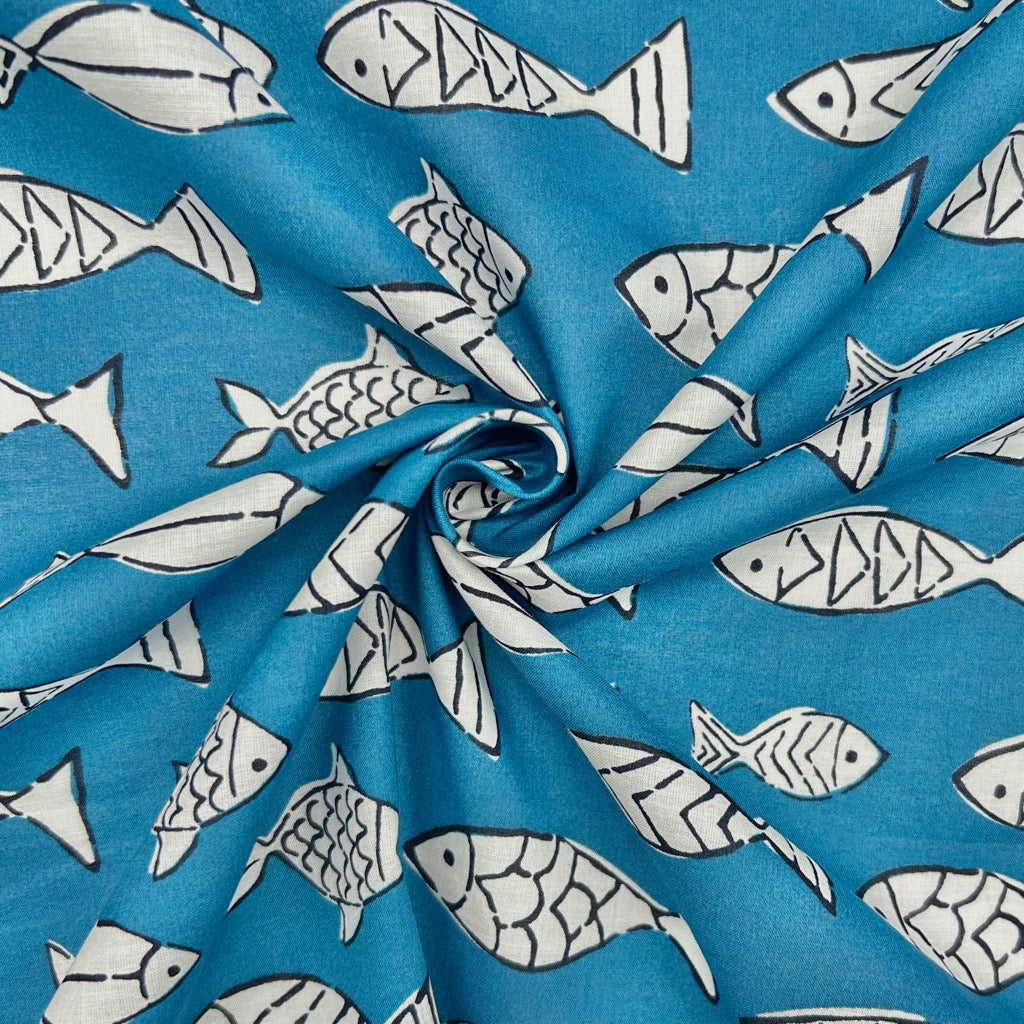 Fishing Village Cotton Fabric