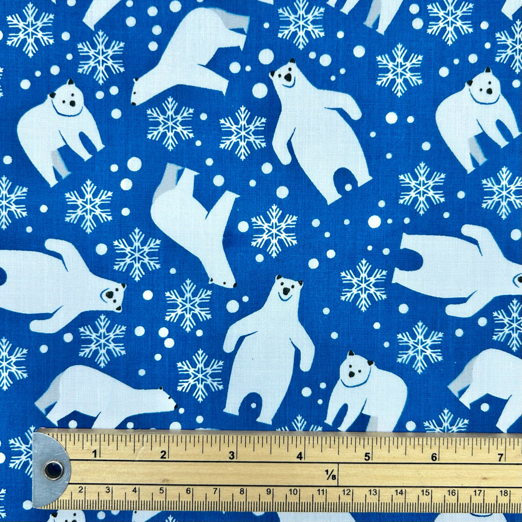 Snowflake Bears Polycotton Fabric