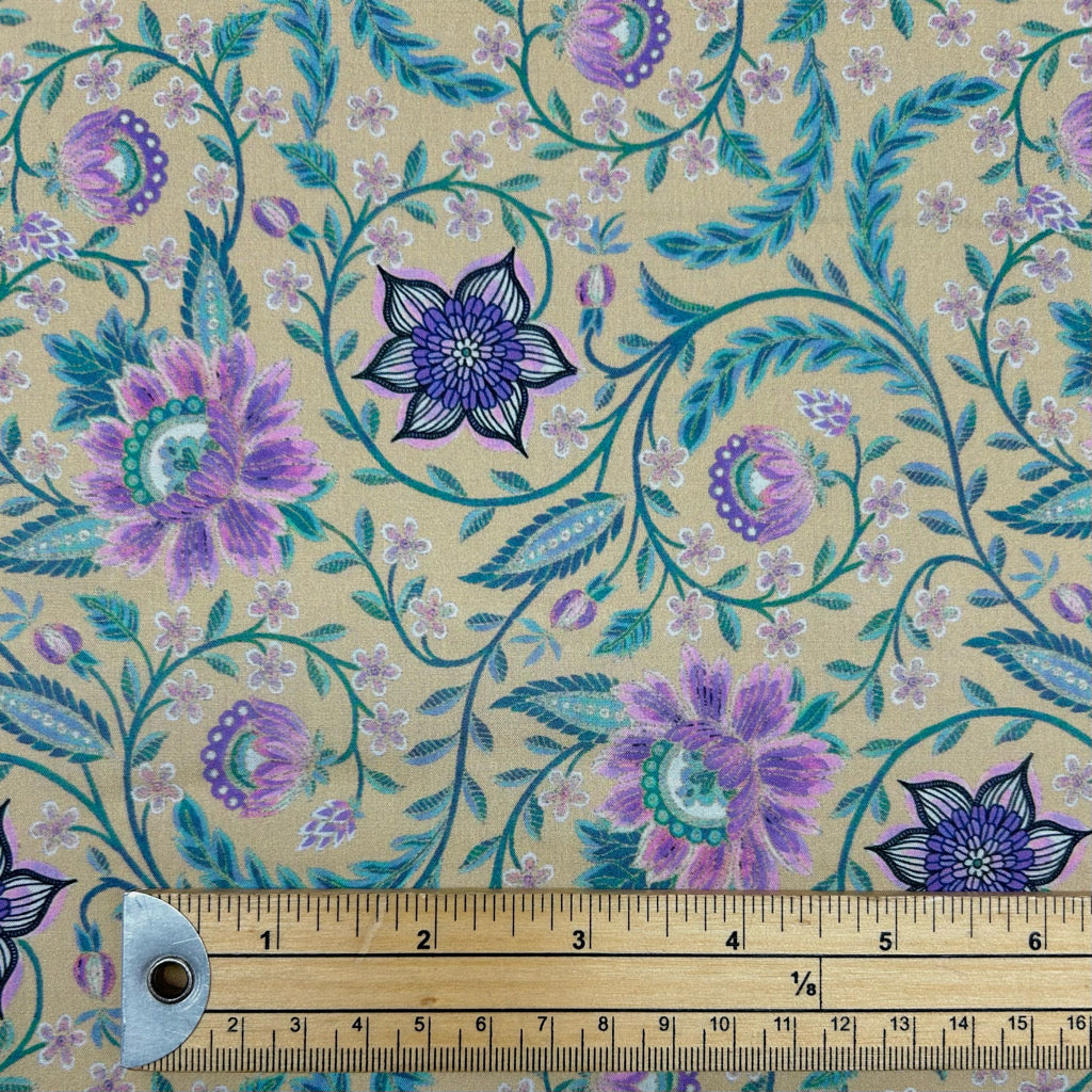 Decorative Vine Cotton Lawn Fabric