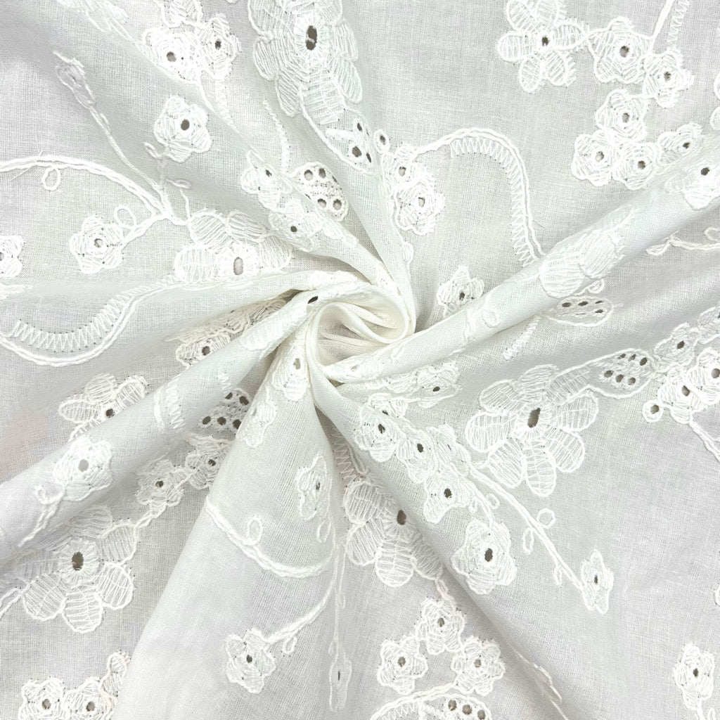 Floral Perfection Embroidered Cotton Fabric
