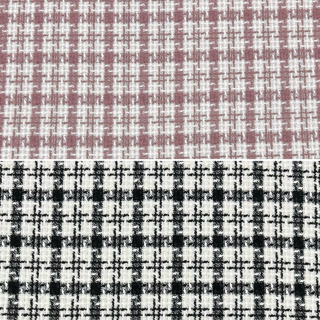 Checkered Squares Brushed Tweed Fabric - Pound Fabrics