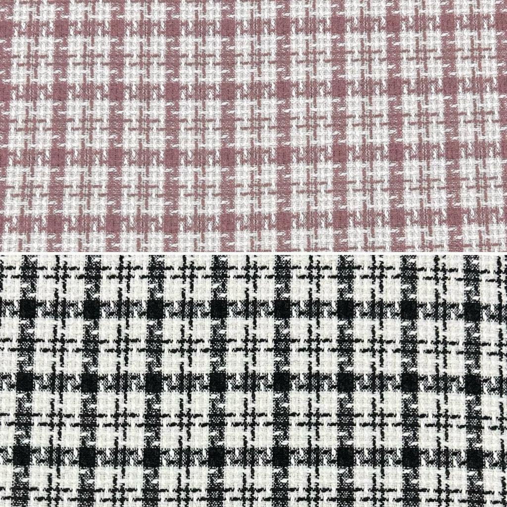 Checkered Squares Brushed Tweed Fabric - Pound Fabrics