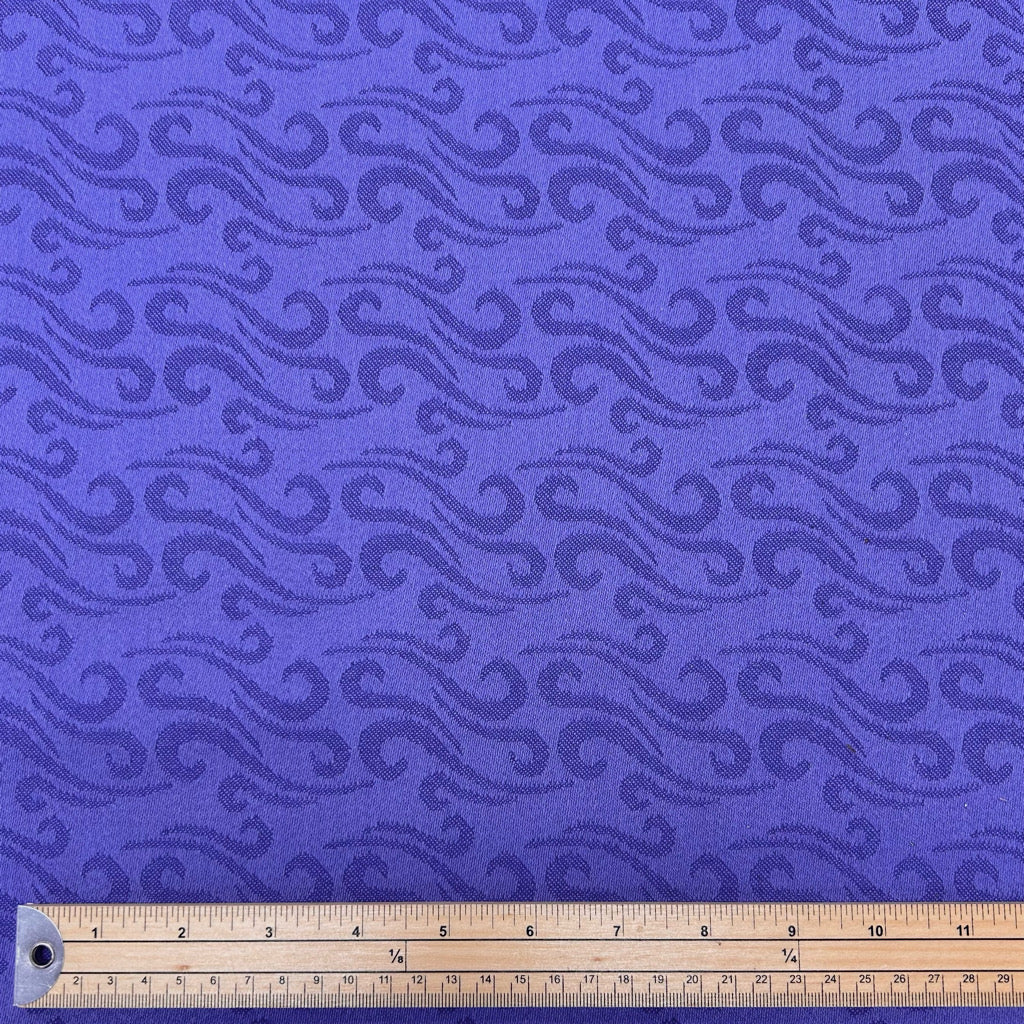 Purple Waves Wool Blend Furnishing Fabric