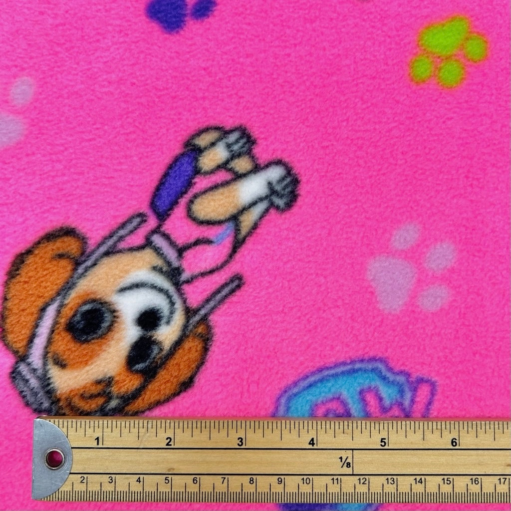 Puppies on Pink Anti Pill Polar Fleece Fabric