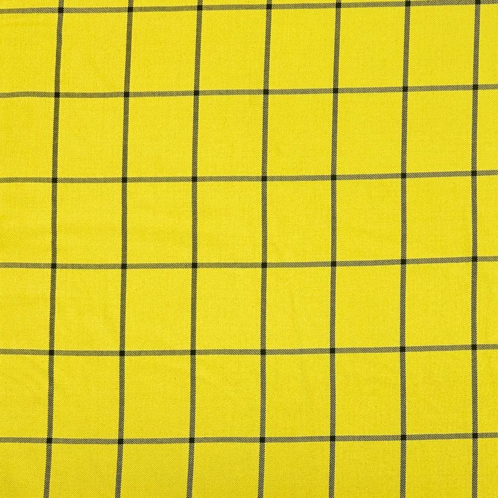 Yellow Checkered PolyViscose Fabric - Pound Fabrics