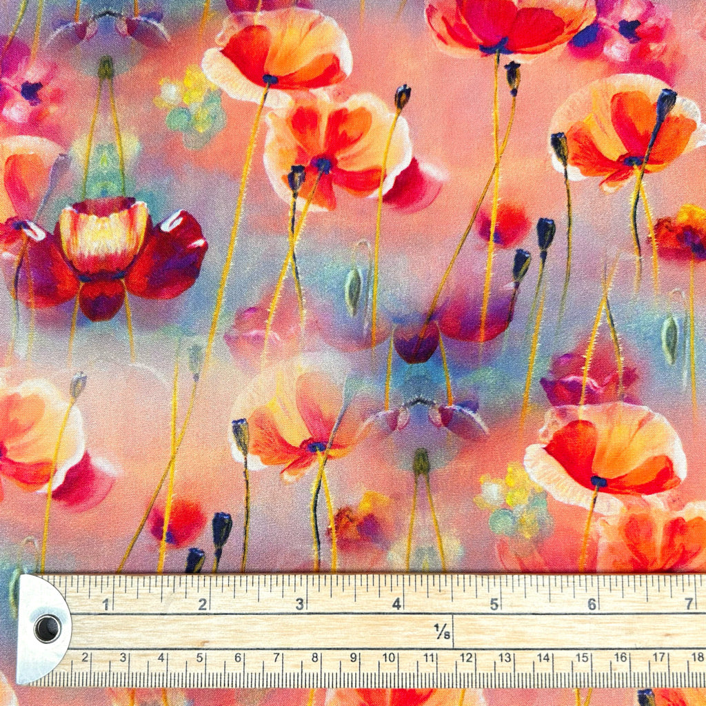 Dancing Wildflowers Viscose Poplin Fabric