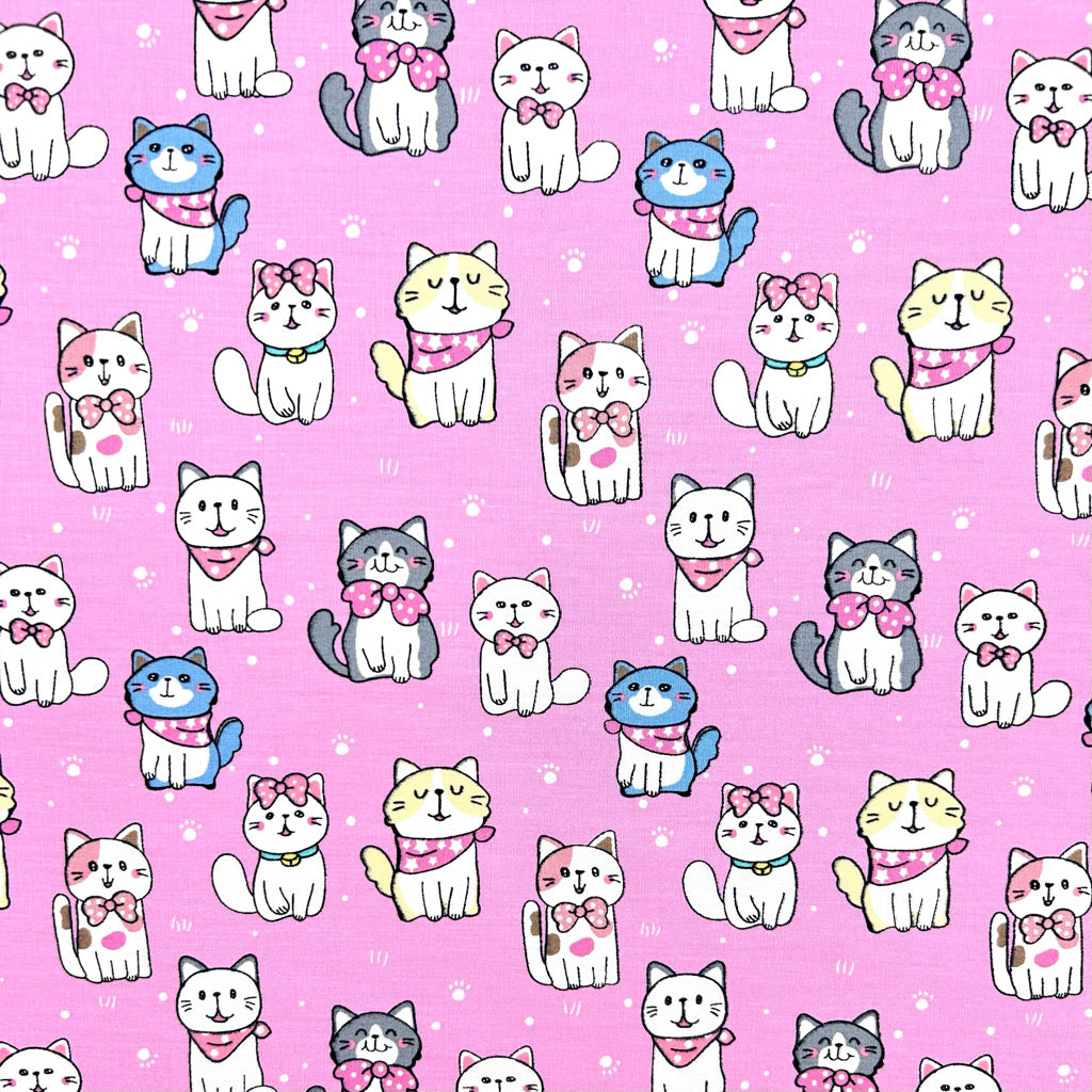 Kitty Squad Cotton Poplin Fabric