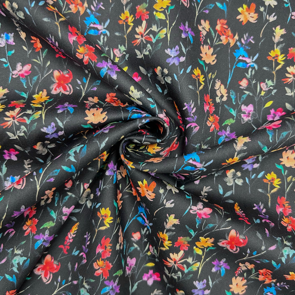 Wildflower Sprigs Cotton Sateen Fabric