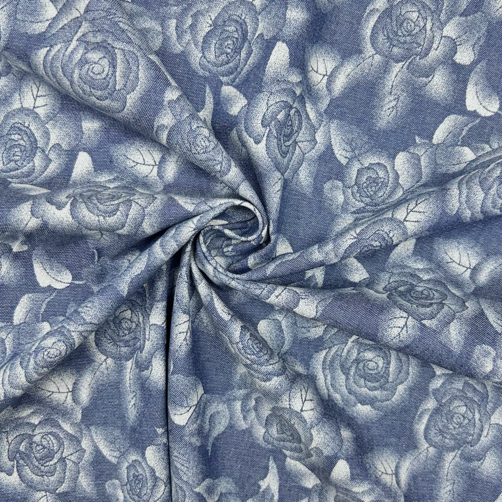 Heavenly Bouquet Chambray Denim Fabric