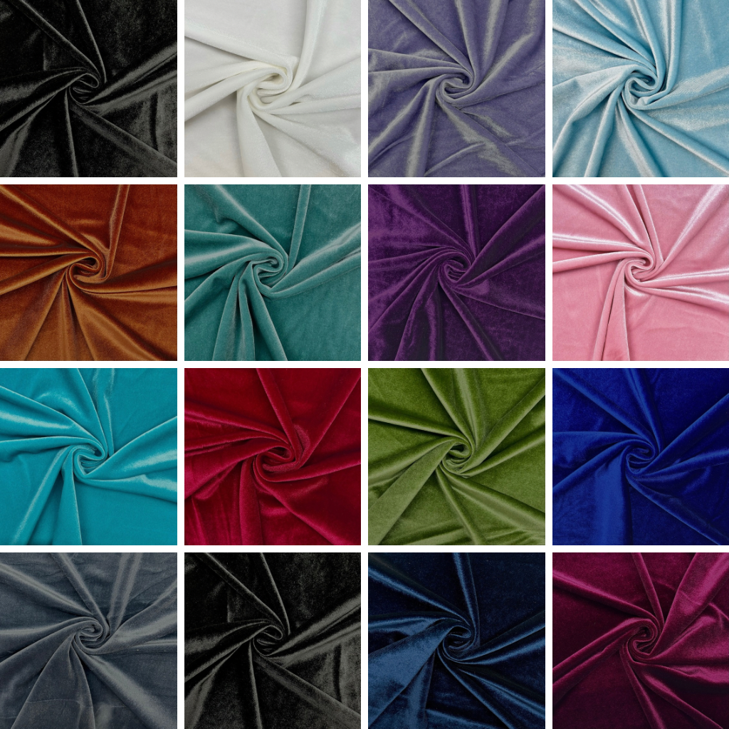 Plain Stretch Velvet Fabric