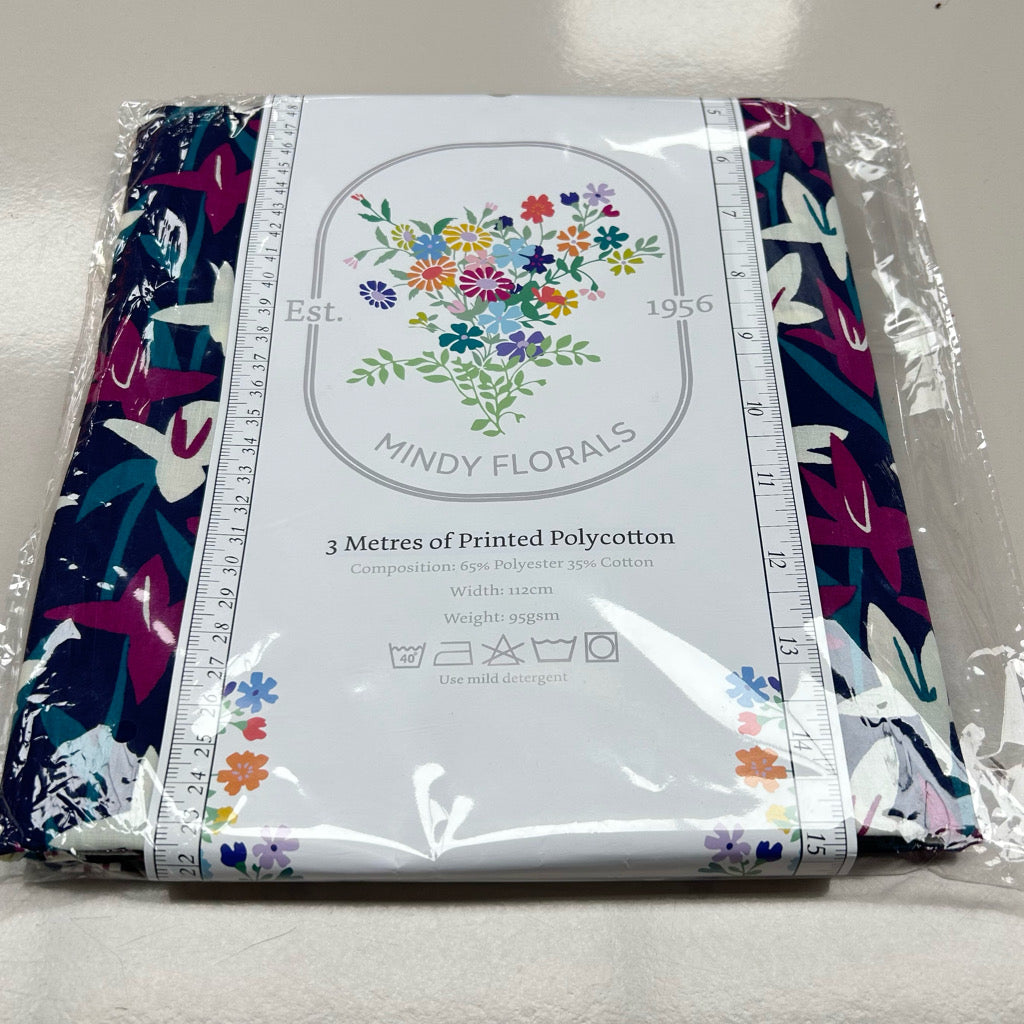 Joyful Bloom Polycotton Fabric - 3m Pre-cut