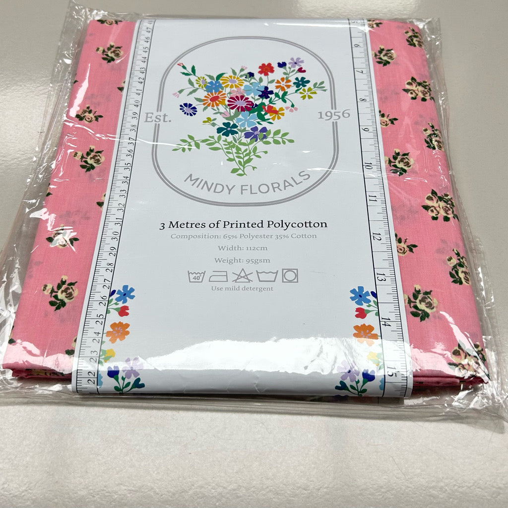 Blush Bouquet Polycotton Fabric - 3m Pre-cut
