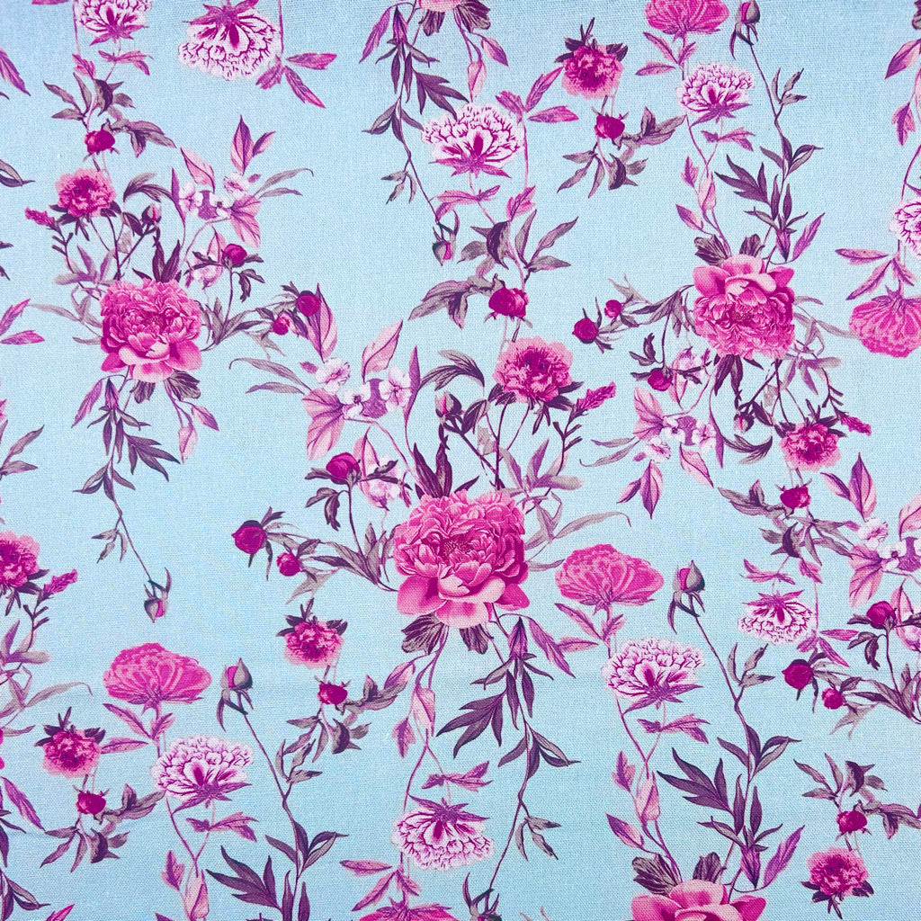Roses in Bloom Linen Blend Fabric