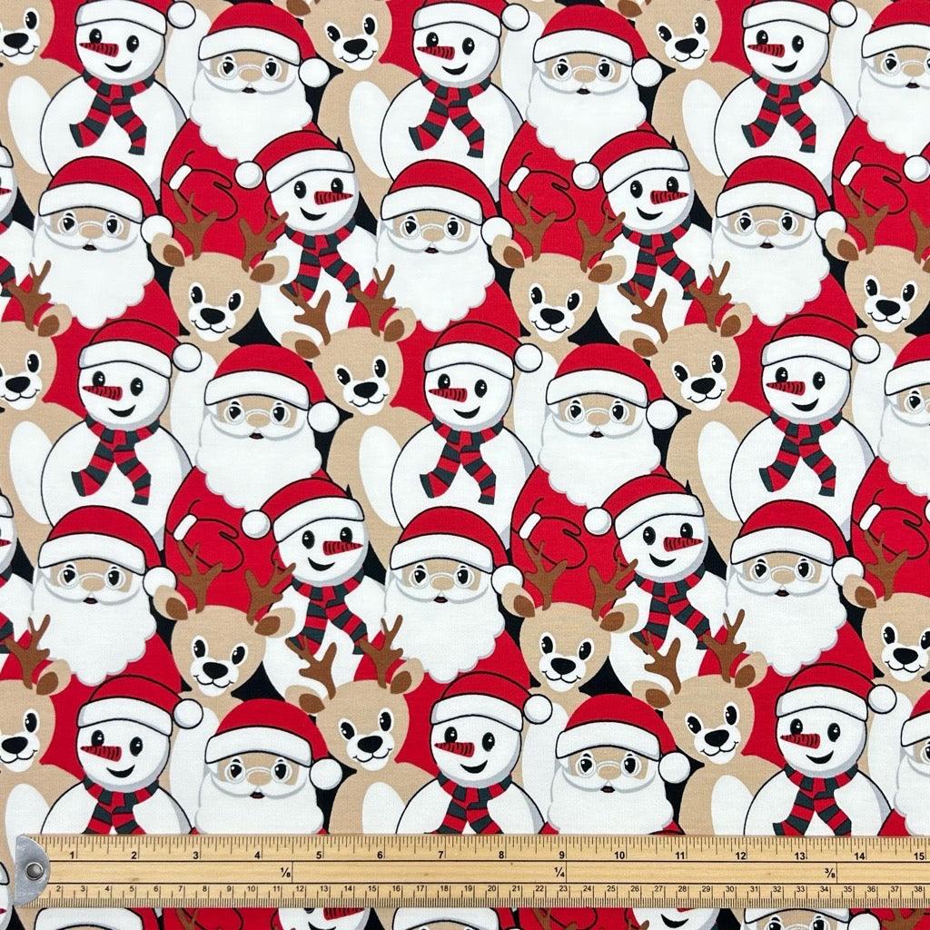 Christmas Characters Brushed French Terry Fabric - Pound Fabrics