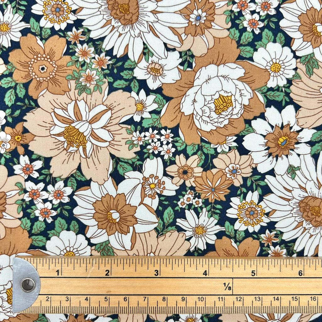 Botanical Bouquet Rose & Hubble Cotton Poplin Fabric