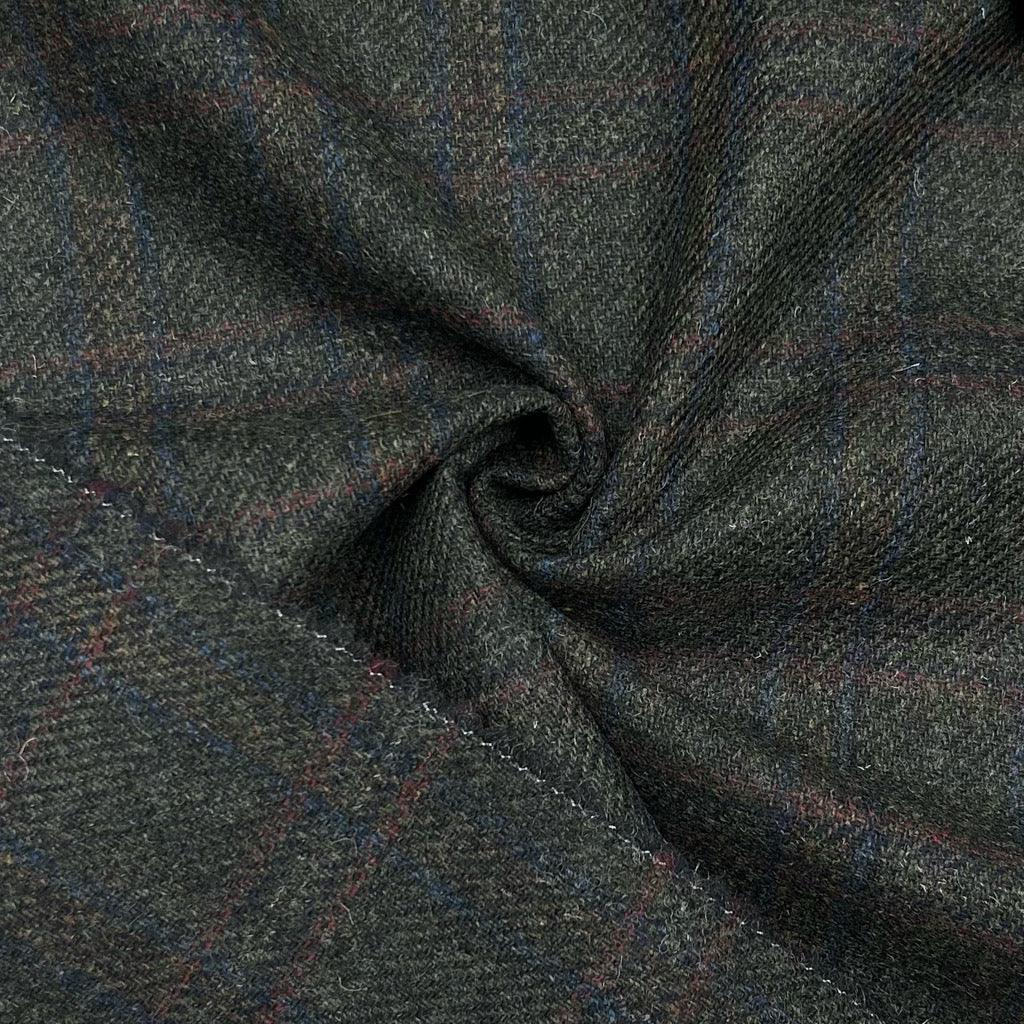 Shadow Checkered 100% Wool Fabric - Pound Fabrics