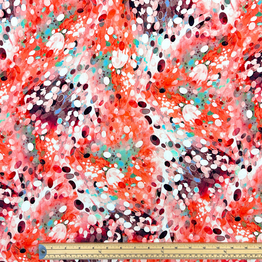 Vivid Drops Viscose Poplin Fabric