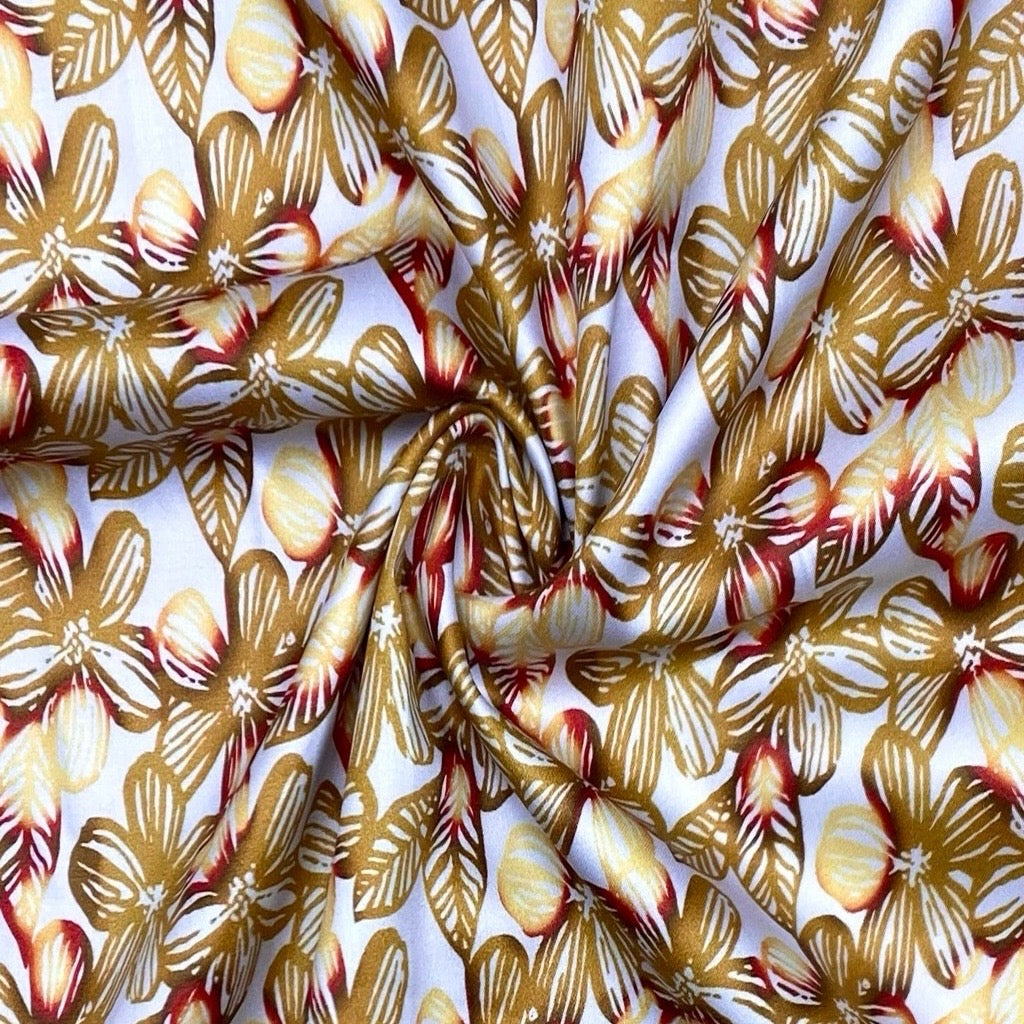 Floral Fantasy Cotton Satin Fabric