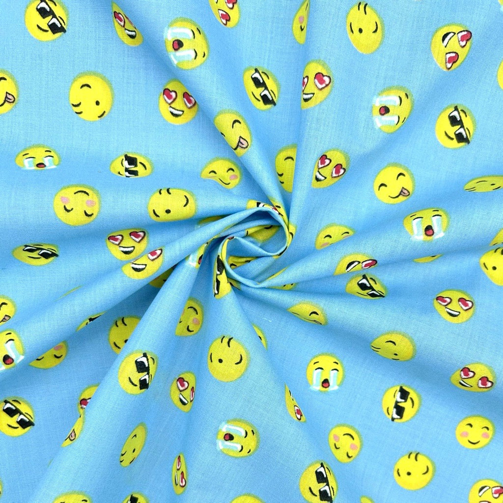 Fun Faces Polycotton Fabric