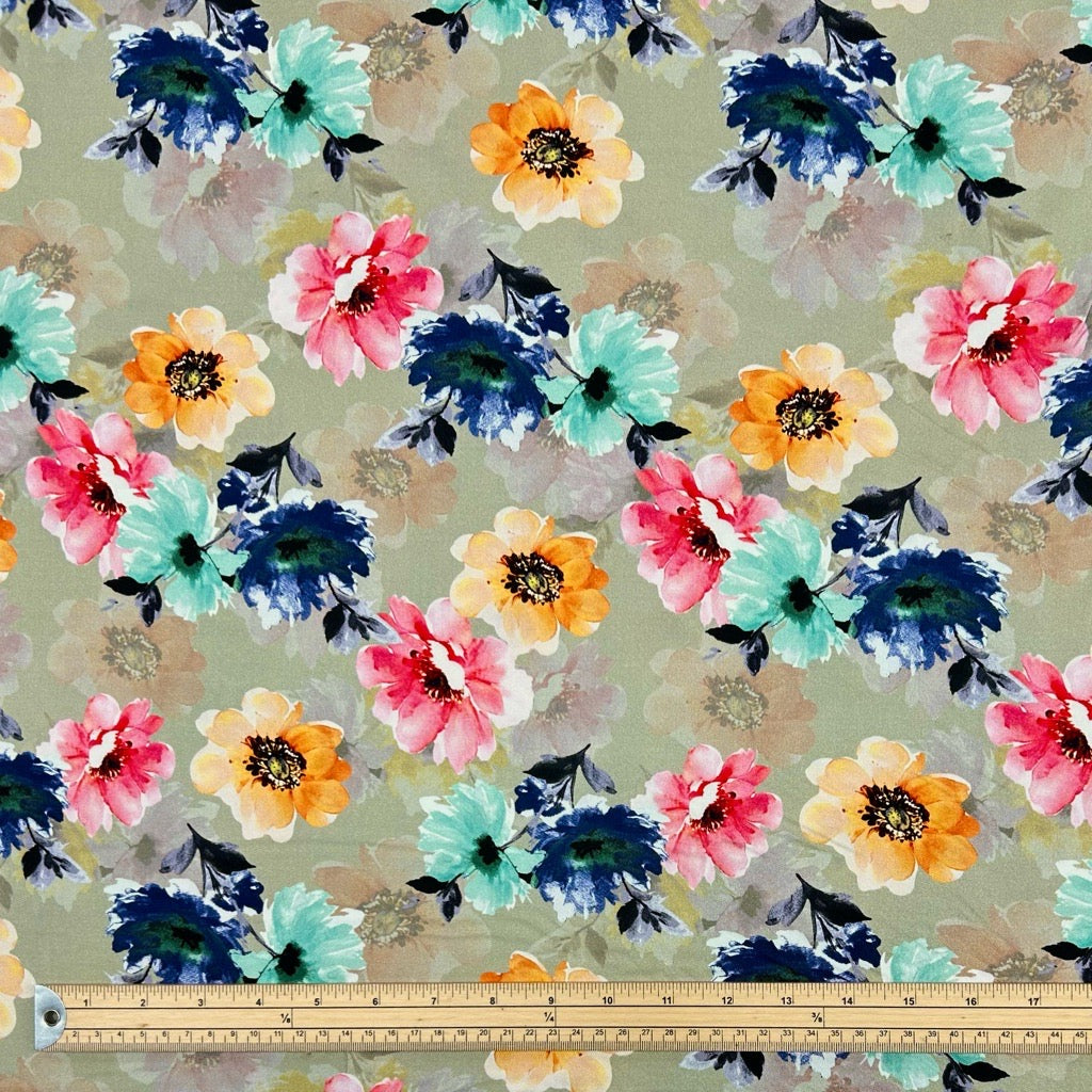 Colour Burst Stretch Viscose Twill Fabric - Pound Fabrics
