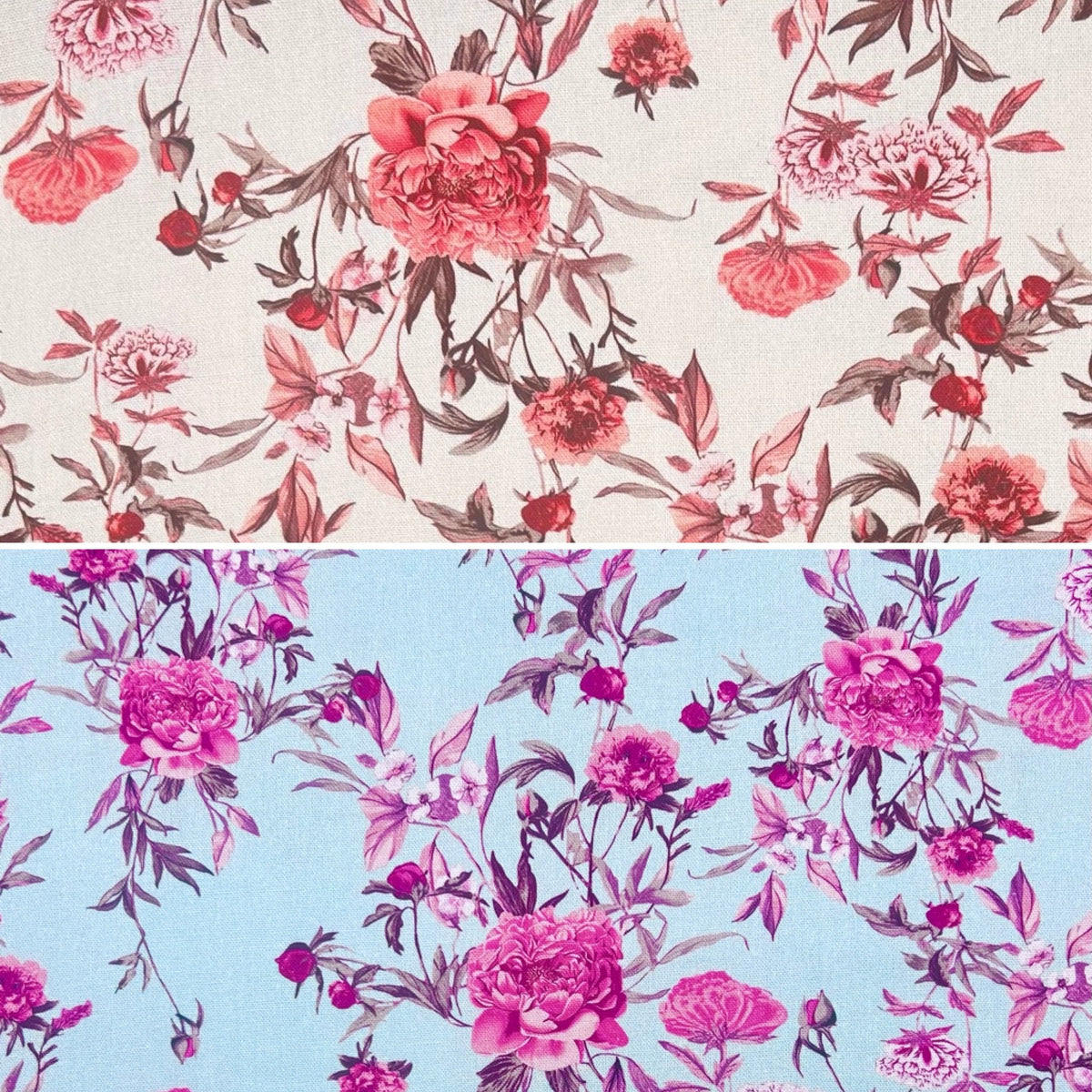 Roses in Bloom Linen Blend Fabric
