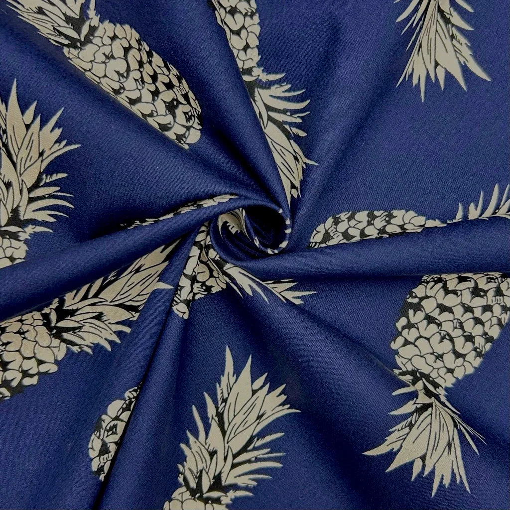 Island Pineapple Rose & Hubble Cotton Poplin Fabric