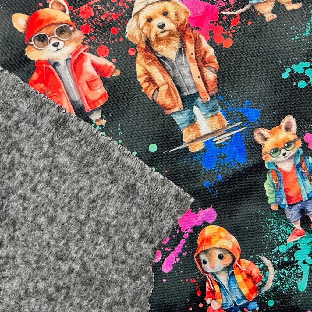Animals Outing Sweatshirt Fabric