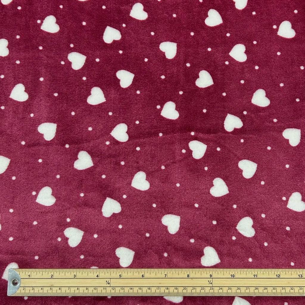 Hearts and Dots Cuddle Fleece Fabric - Pound Fabrics