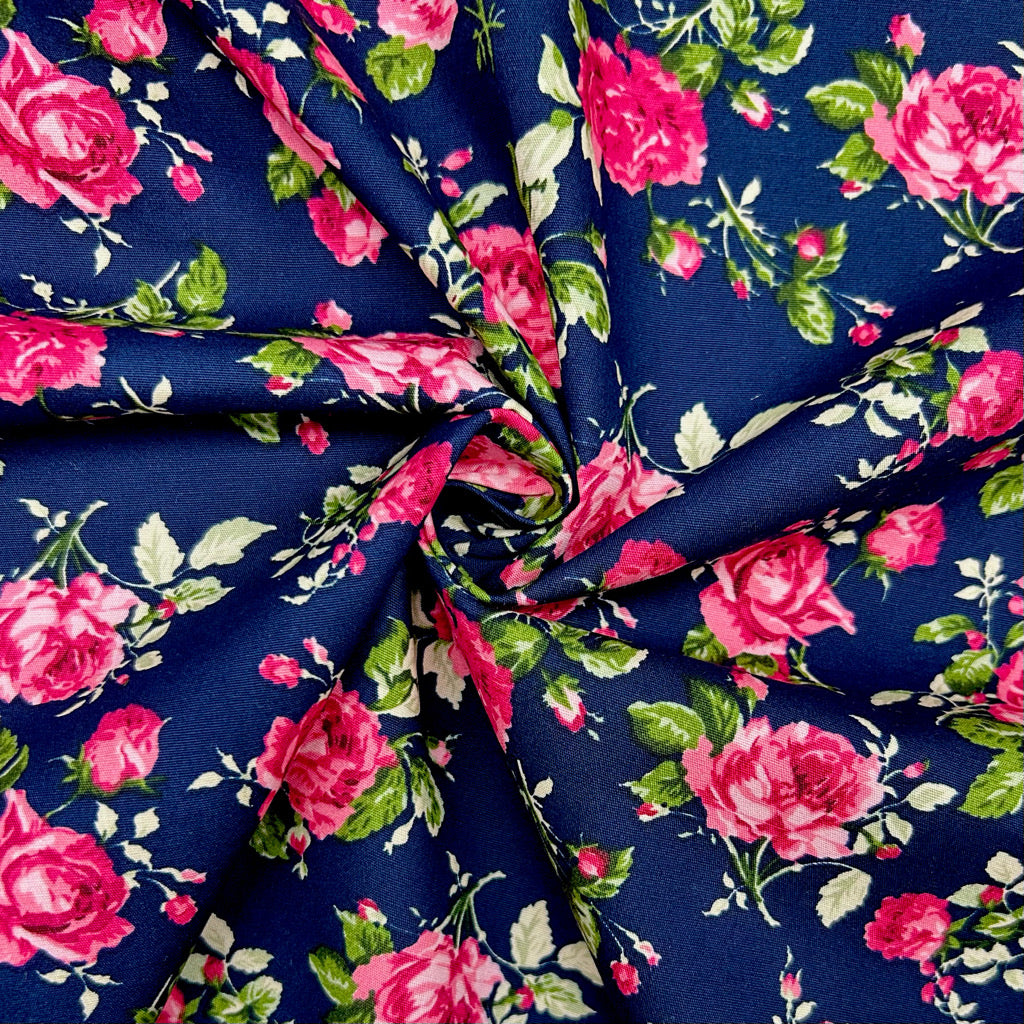 Rosette Elegance Cotton Poplin Fabric