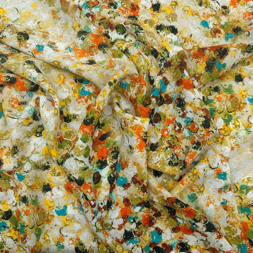 Abstract Spots Crepe Fabric - Pound Fabrics