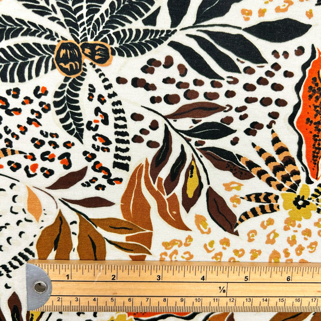 Island Leaves Viscose Jersey Fabric