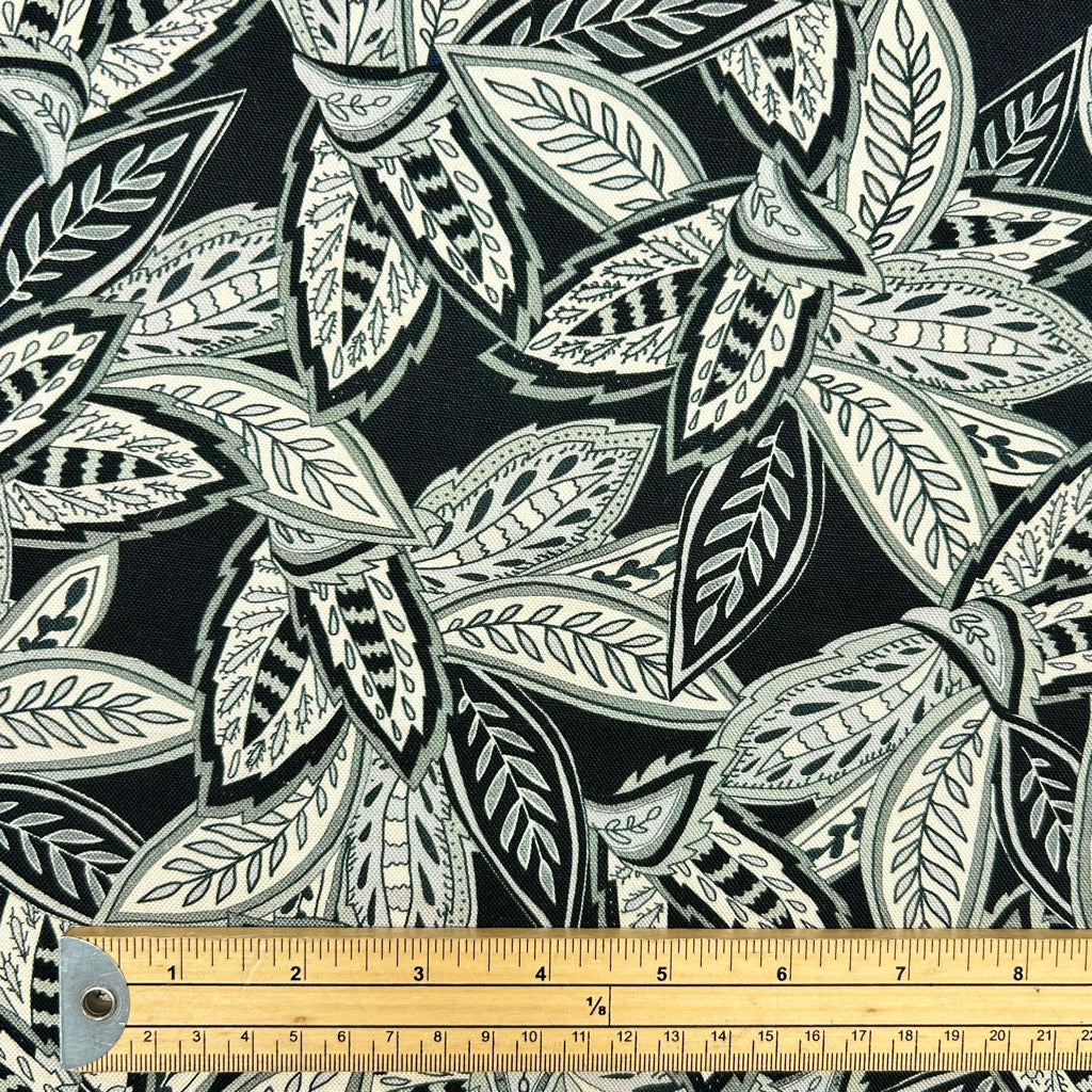 Dusky Botanical Linen Viscose Fabric