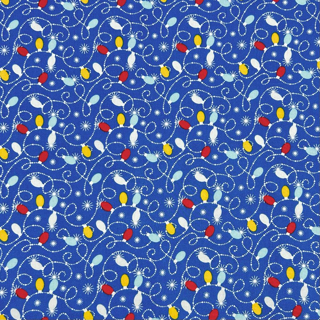 Christmas Lights Polycotton Fabric - Pound Fabrics